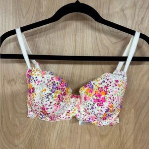 Victoria's Secret Pink and White Floral Underwire Bra